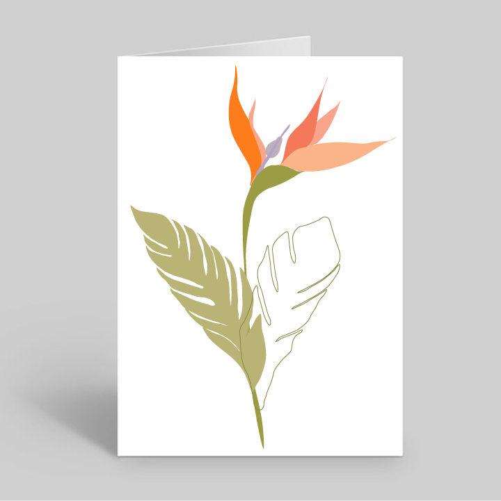 Bird of Paradise Greeting Card with Envelope