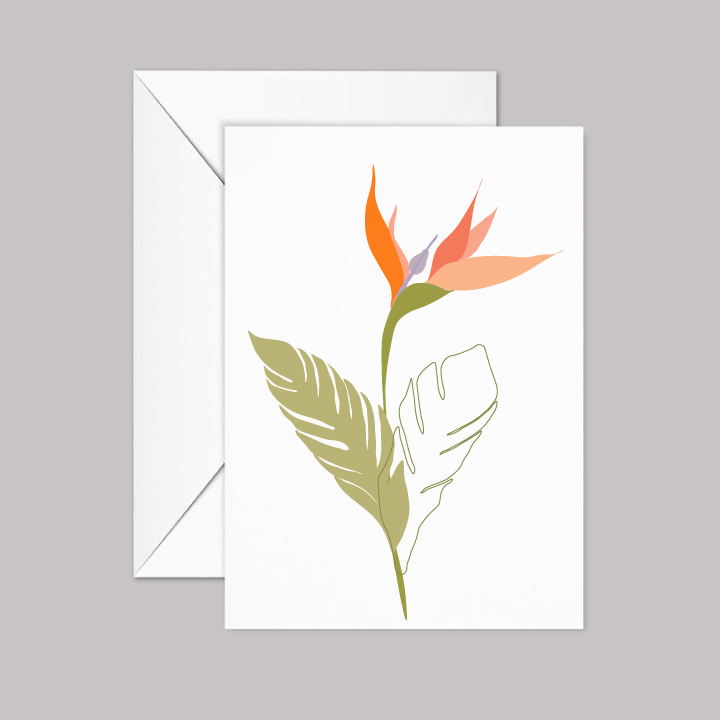 Bird of Paradise Greeting Card with Envelope