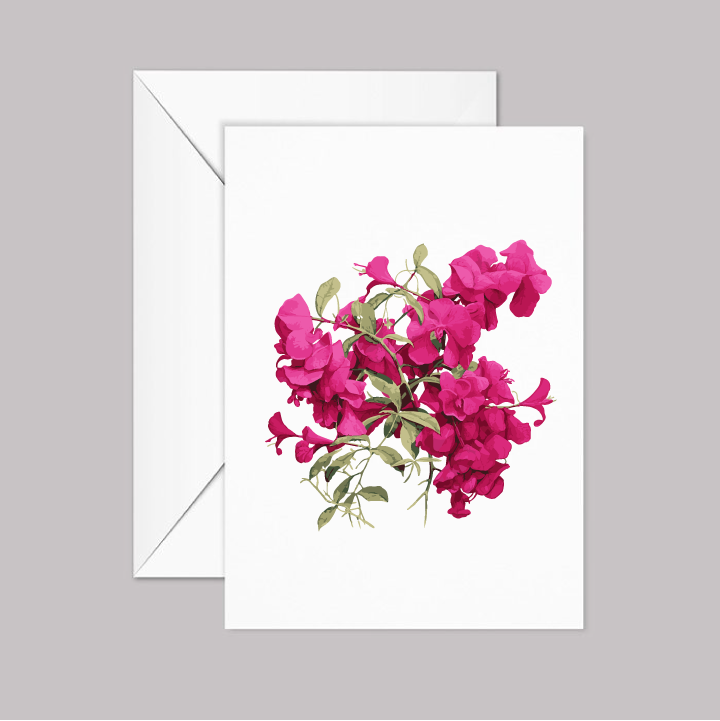Boungainvillea Trinitaria Greeting Card with Envelope