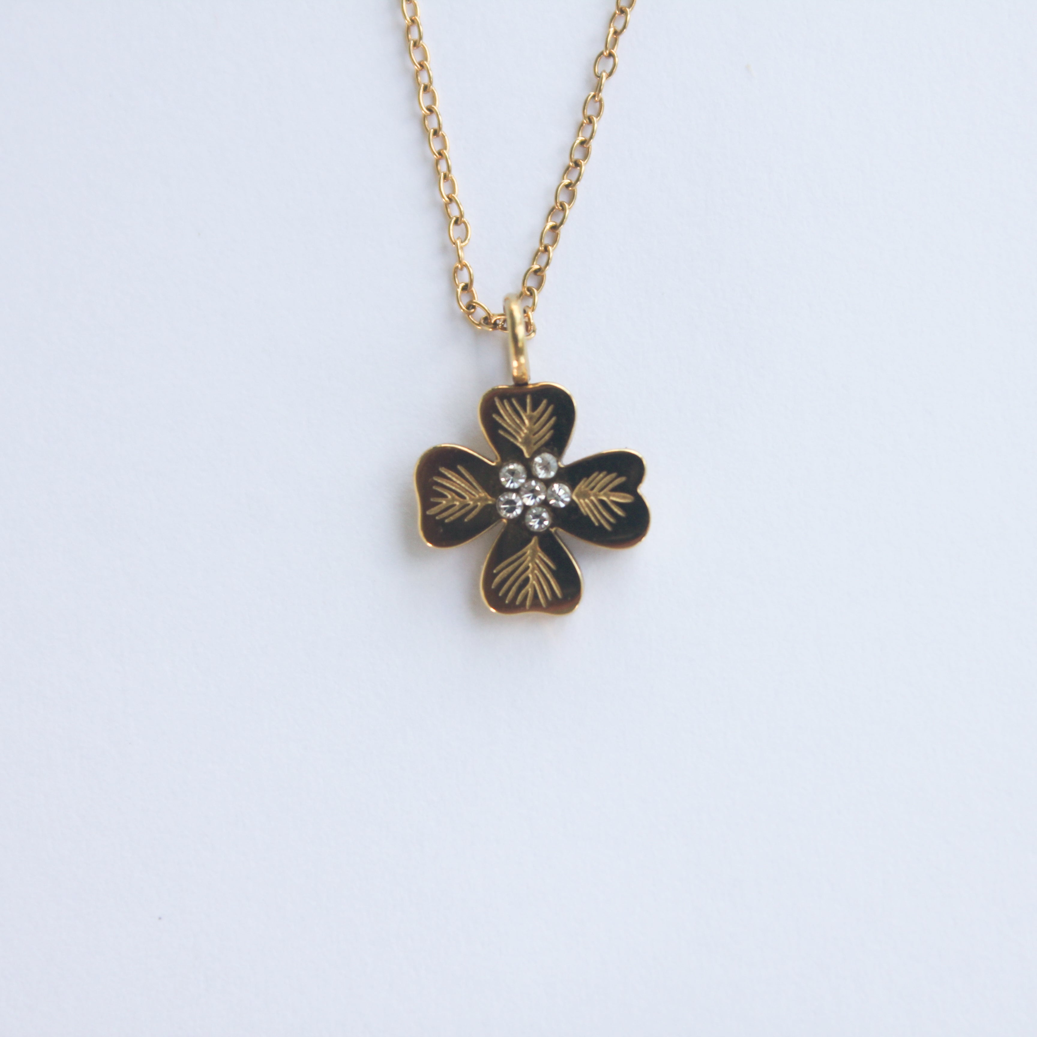 Mexican Prime Rose Willow Flower Necklace Gold Plated