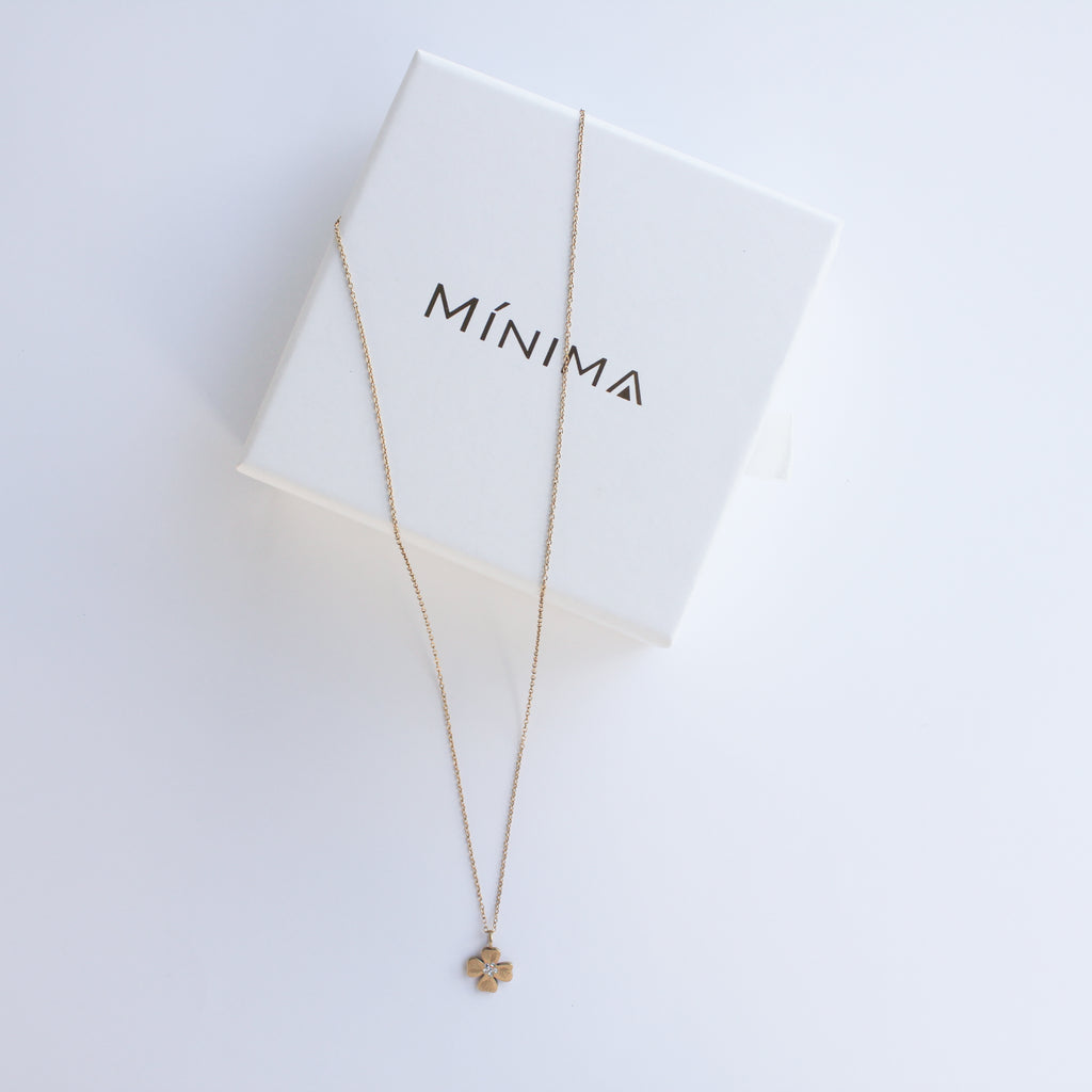 Mexican Prime Rose Willow Flower Necklace Gold Plated