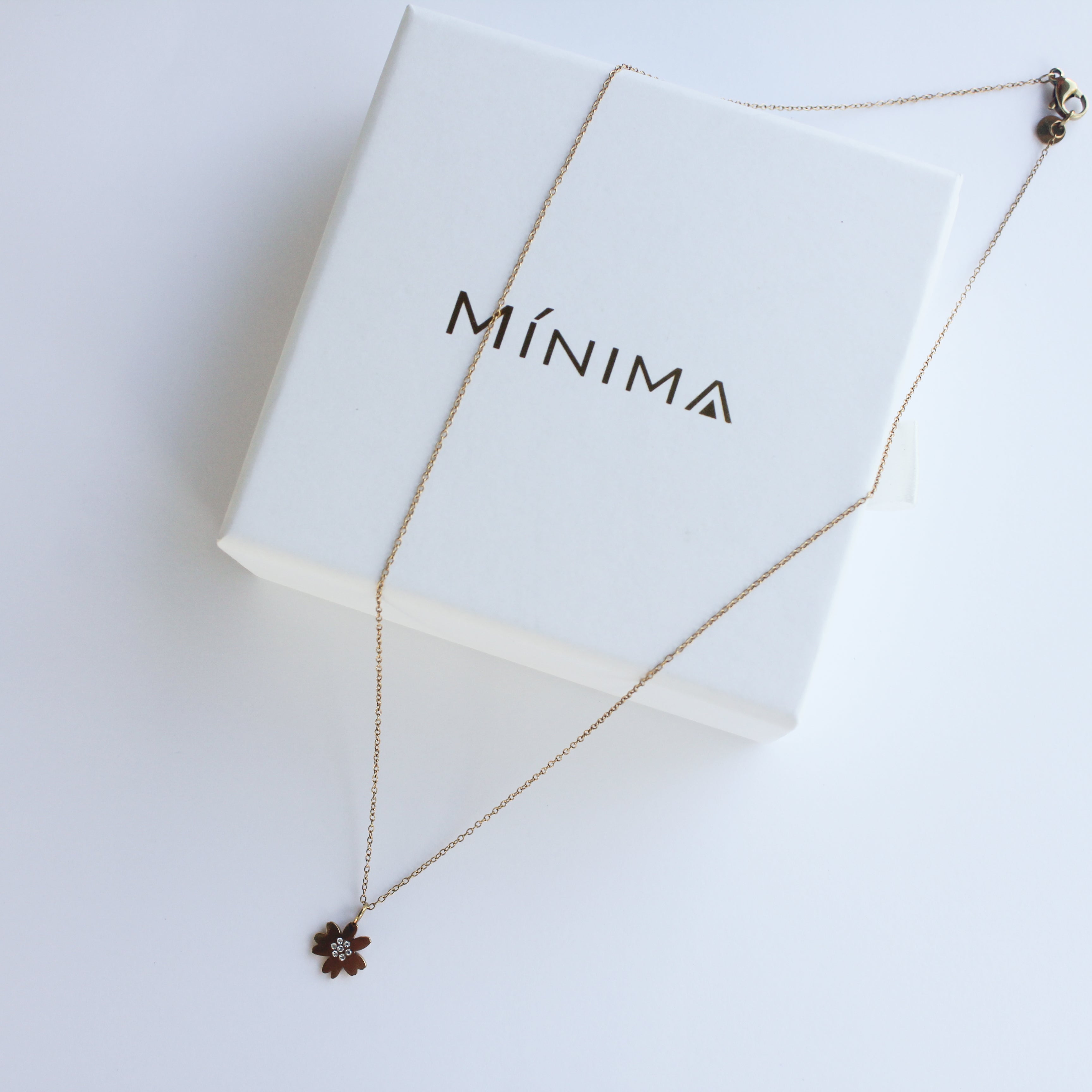 Cosmos Flower Necklace Gold Plated
