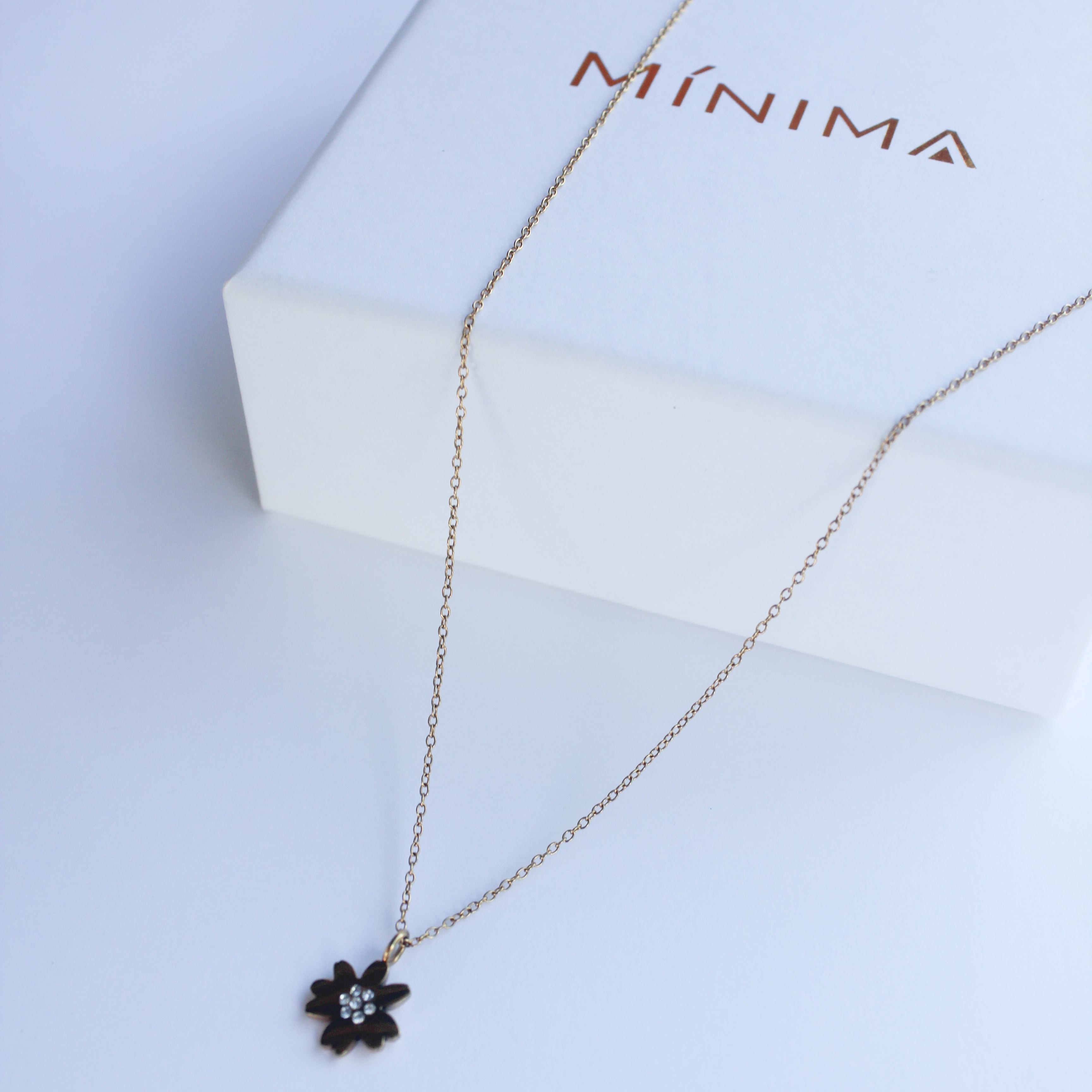 Cosmos Flower Necklace Gold Plated